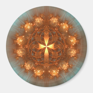 Imán Brillante Cruz Mandala