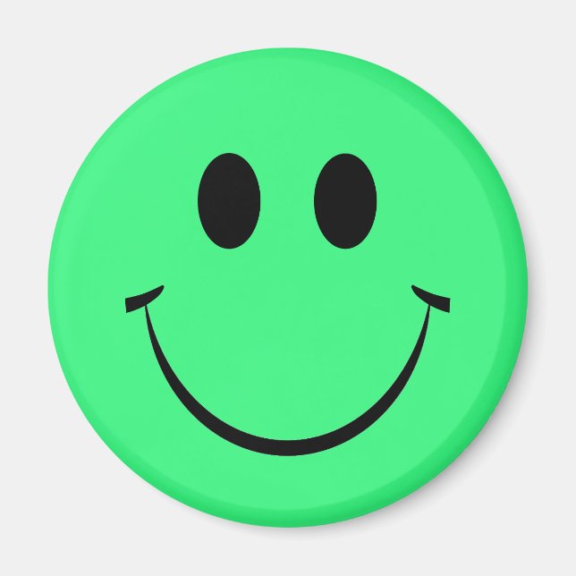 Imán Brillante Green Happy Face Magnet (Frente)