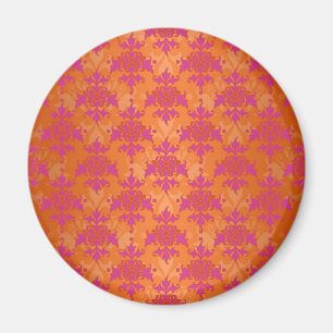 Imán Brillante Naranja Rosa Damask Tango Tangerina