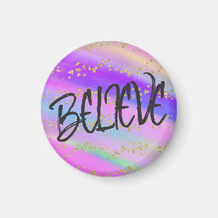 Imán Brillante y brillante creencia Purpurina del oro