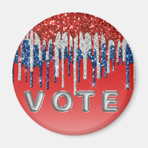 Imán Brillo Patriótico Americana Vota Goteo