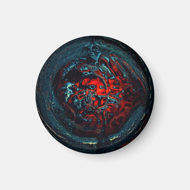 Imán Brillo rojo del Océano Inferno (Frente)