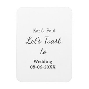 Imán Brindemos por la boda nombre fecha simple pareja