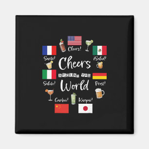Imán Brindis alrededor del mundo vacaciones bebiendo di
