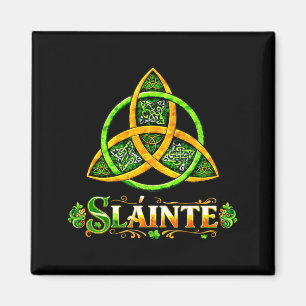 Imán Brindis irlandés Slainte nudo de trinidad celta tr