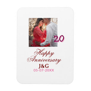 Imán Brindis por 20 años feliz aniversario agregar foto