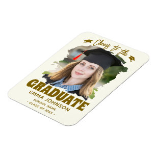 Imán Brindis por el Graduado Foto Personalizada Nombre 
