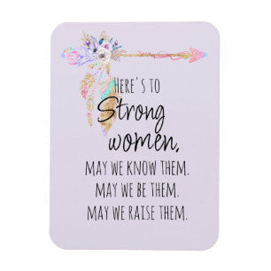 Imán Brindis por Mujeres Fuertes Boho Floral Flecha Lil