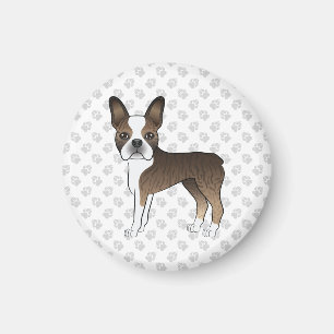 Imán Brindle Boston Terrier Perro De Dibujos Animados L
