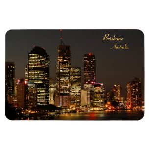 Imán Brisbane City, Night Skyline, Australia - Magnet