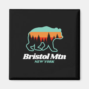 Imán Bristol Mountain New York Esquí Snowboard Bear