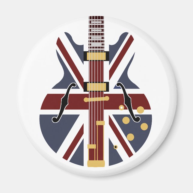 Imán Brit Pop Mod Union Jack Guitar (Frente)
