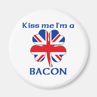 Imán Británica personalizada me besa, soy Bacon