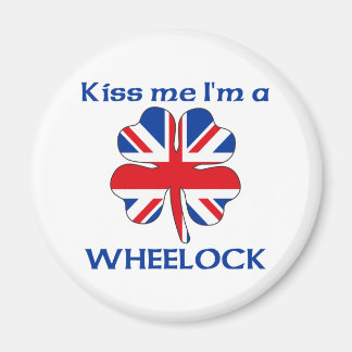 Imán Británico personalizado me besa a mí soy Wheelock