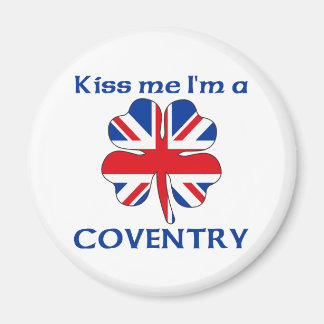 Imán Británico personalizado me besa, soy coventry