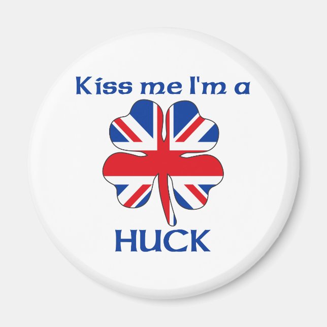 Imán Británico personalizado me besa, soy Huck (Frente)
