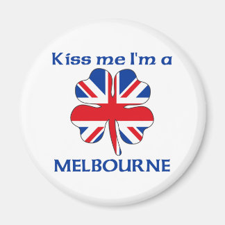 Imán Británico personalizado me besa, soy Melbourne