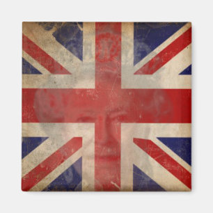 Imán BRITÁNICO sucio de la bandera con la reina