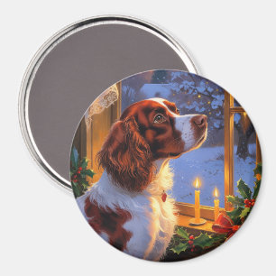Imán Brittany Spaniel con Luces de Navidad Fiesta 