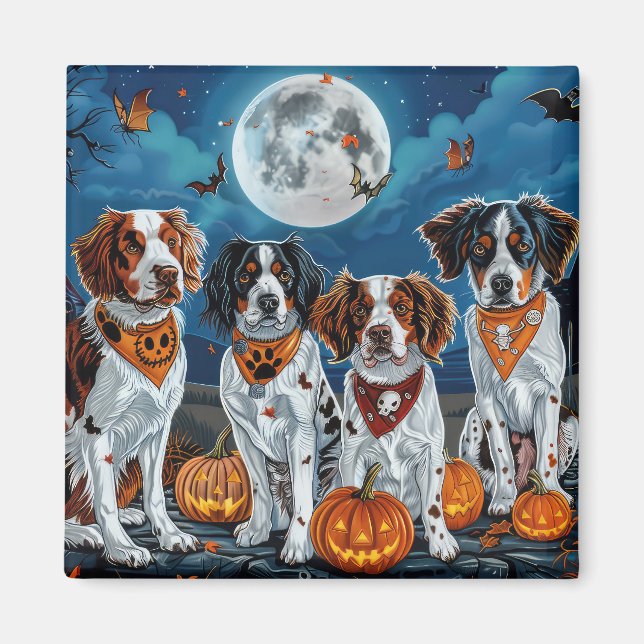 Imán Brittany Spaniel Halloween Spooky (Frente)
