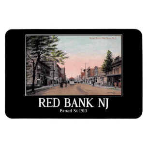 Imán Broad St, Banco Rojo, Nueva Jersey, 1910 Vintage