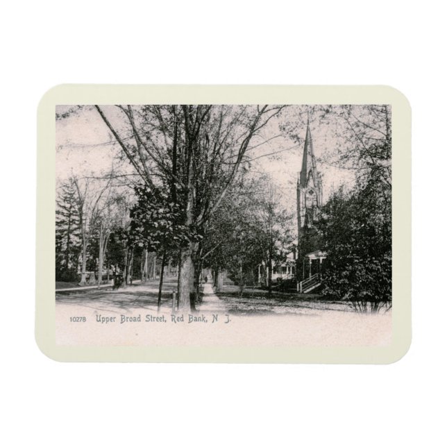 Imán Broad St., Red Bank, NJ 1906 Estilo de época (Horizontal)