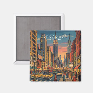 Imán Broadway Nueva York Viajes Arte Vintage