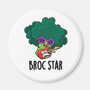 Imán Broc Star Funny Brocolli Rock Star Pun