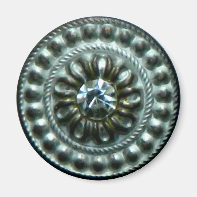 Imán Broche de plata antiguo con gema (Frente)