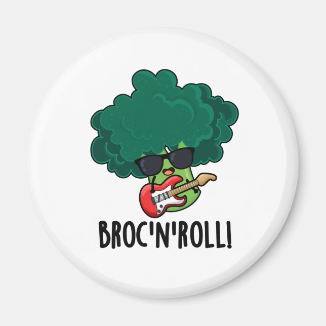 Imán Brock And Roll Funny Veggie Broccoli Pun (Frente)