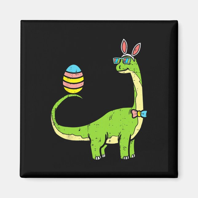 Imán Brontosaurus Bunny Ears Egg Easter Day Dinosaur Di (Frente)