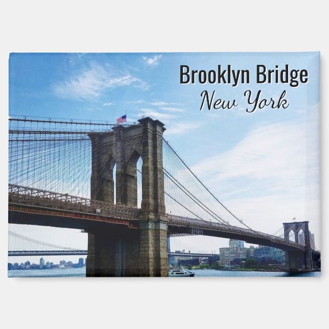 Imán Brooklyn Bridge New York Souvenir Magnet (Anverso)