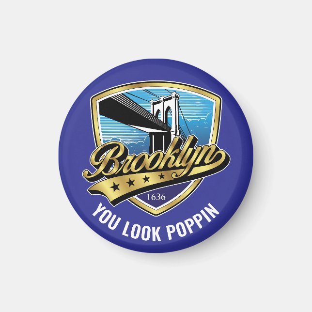 Imán Brooklyn Shield y Swoosh Design (Frente)