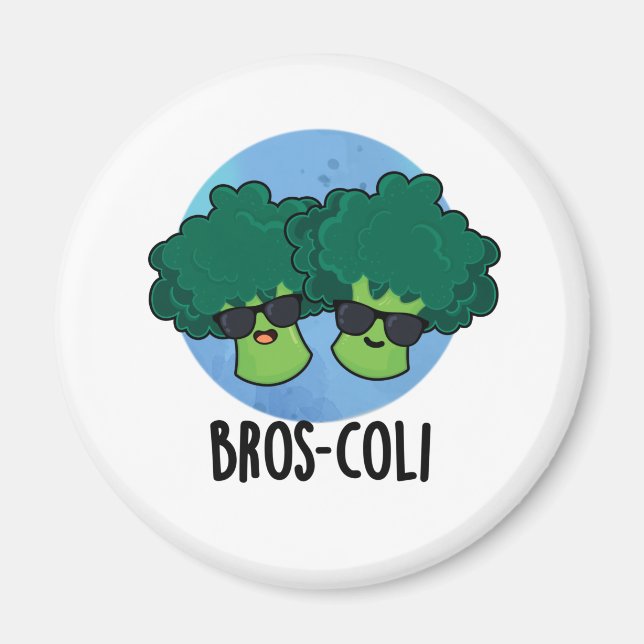 Imán Bros-coli Funny Veggie Broccoli Pun (Frente)