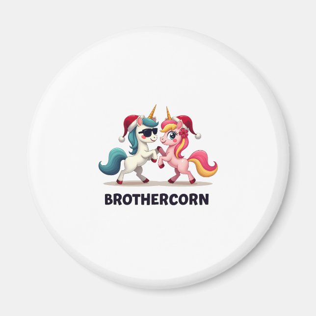 Imán Brother-corn Unicorn Matching Family Pajama Christ (Frente)