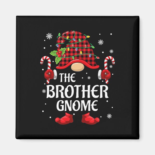Imán Brother Gnome Matching Christmas Pjs For Family  (Frente)