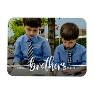 Imán Brothers Script Modern Photo Magnet