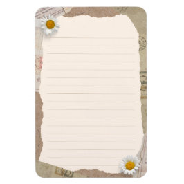 Imán Brown Beige Vintage Scrapbook Lined Notes