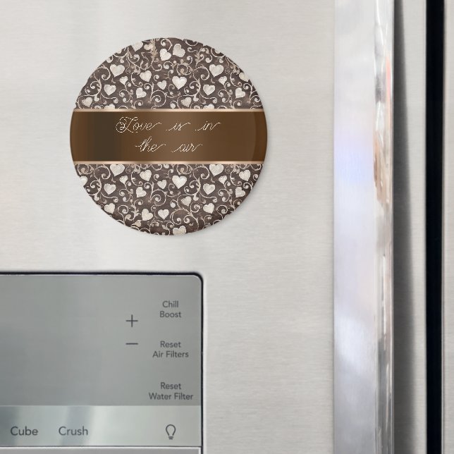 Imán Brown Cream Hearts Ribbon   (In situ (nevera))