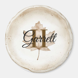 Imán Brown Leaf Monogram Name