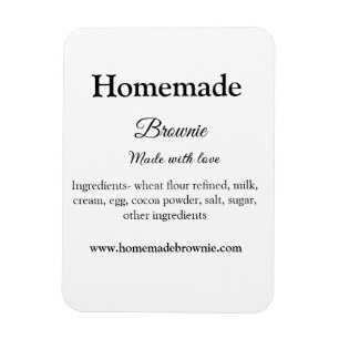 Imán Brownie casero hecho con amor agregar texto sitio
