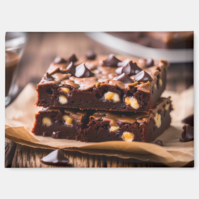 Imán Brownie con chispas de chocolate (Anverso)