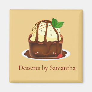 Imán Brownie de chocolate con helado de vainilla