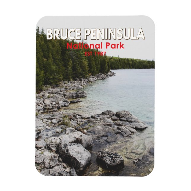 Imán Bruce Peninsula National Park Canada Art Vintage (Vertical)