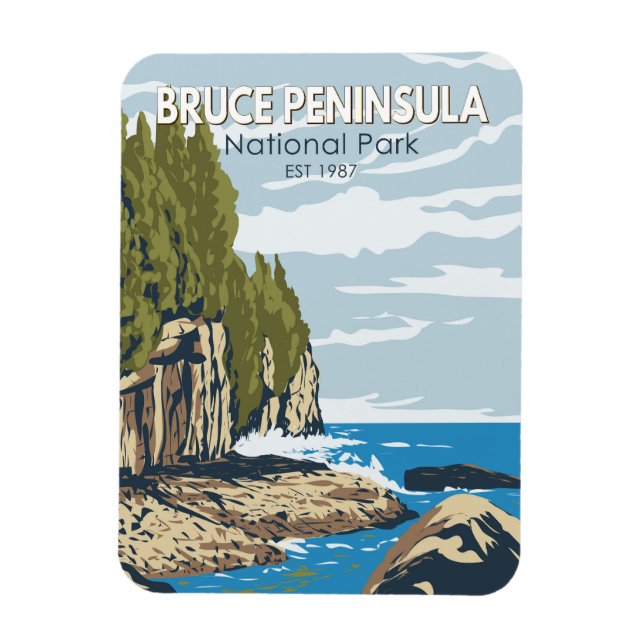 Imán Bruce Peninsula National Park Canada Travel Art (Vertical)