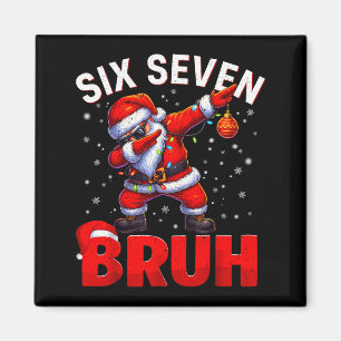 Imán Bruh 67 Santa haciendo Dabbing Meme Divertido Seis