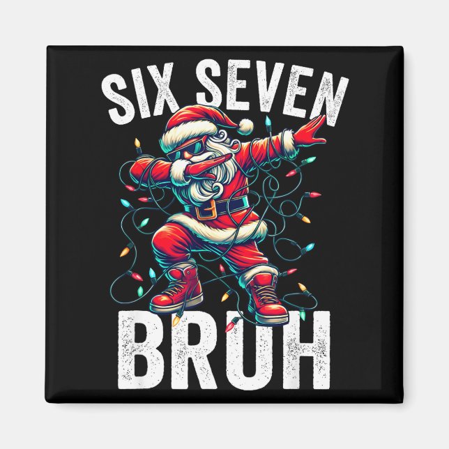 Imán Bruh 67 Six Seven Santa Dabbing Christmas Meme Boy (Frente)