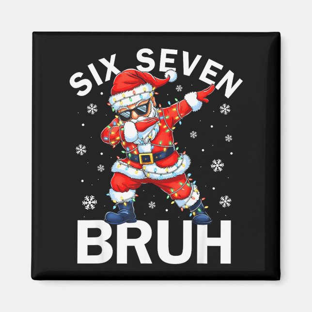 Imán Bruh 67 Six Seven Santa Dabbing Christmas Meme Boy (Frente)