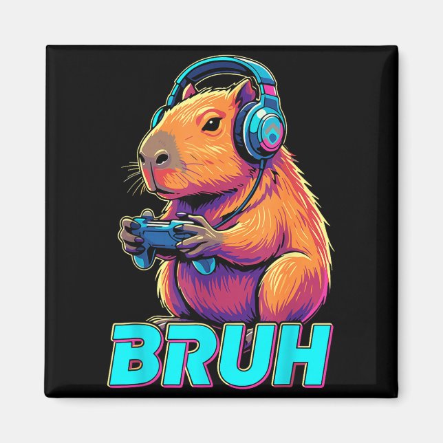 Imán Bruh Capybara Funny Video Games Capybaras  (Frente)