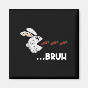 Imán Bruh Conejo de Pascua comiendo zanahorias de choco